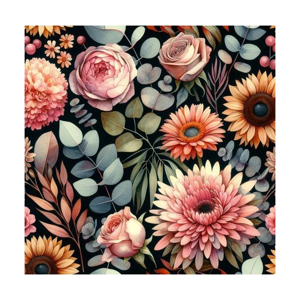 Viscose jersey, Blomster